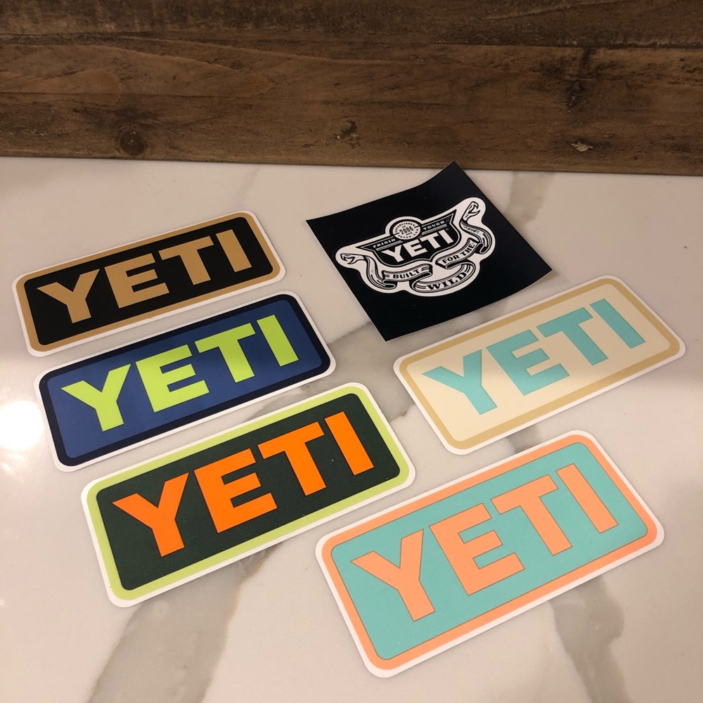 NEW 6 Colorful YETI Logo Stickers - Picture 2 of 2